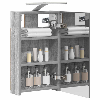 Bathroom Mirror Cabinet with Door Grey Sonoma 30 x 10.5 x 50 cm