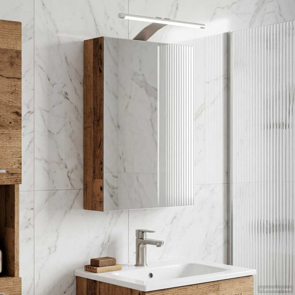 Bathroom Mirror Cabinet with Shelf Old Wood 30 x 10.5 x 50 cm