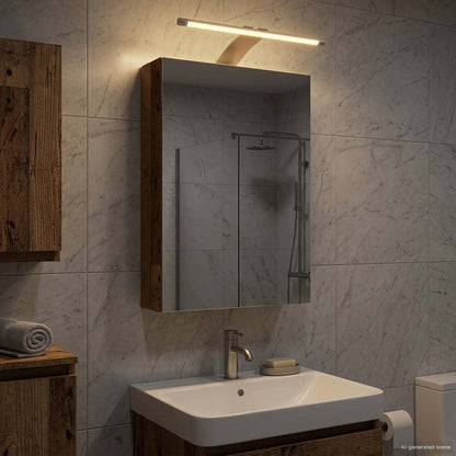 Bathroom Mirror Cabinet with Shelf Old Wood 30 x 10.5 x 50 cm