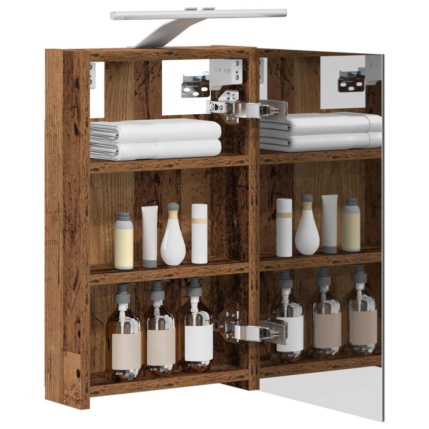 Bathroom Mirror Cabinet with Shelf Old Wood 30 x 10.5 x 50 cm