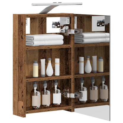 Bathroom Mirror Cabinet with Shelf Old Wood 30 x 10.5 x 50 cm