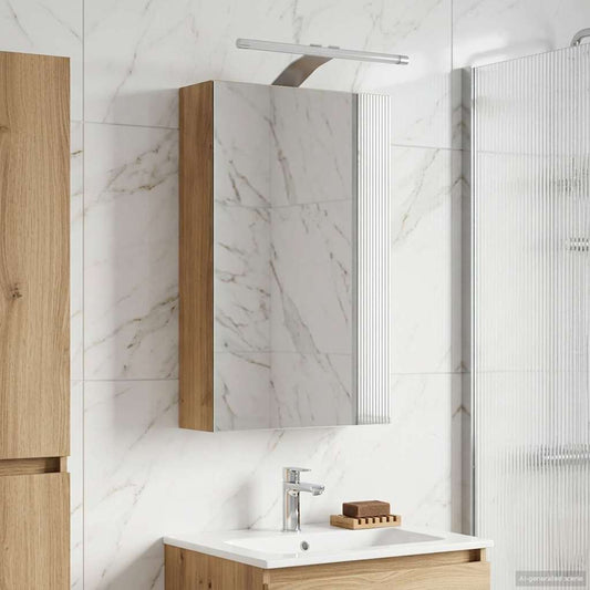 Bathroom Mirror Cabinet Artisan Oak 30 x 10.5 x 50 cm