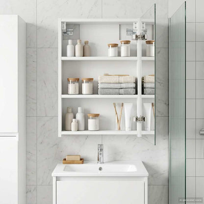 Bathroom Mirror Cabinet with Shelf White 40 x 10.5 x 60.5 cm