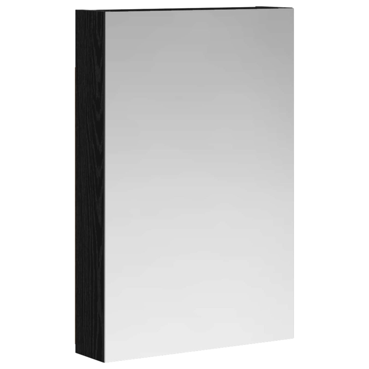 Bathroom Mirror Cabinet with Door Black Oak 40 x 10.5 x 60.5 cm
