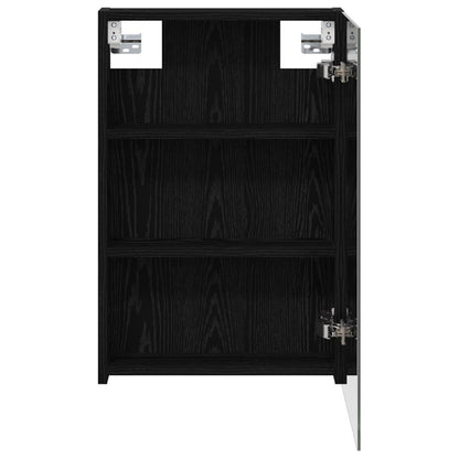 Bathroom Mirror Cabinet with Door Black Oak 40 x 10.5 x 60.5 cm