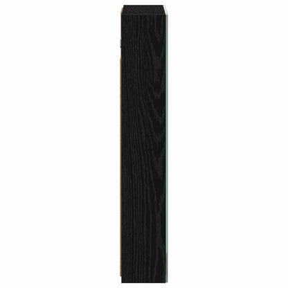 Bathroom Mirror Cabinet with Door Black Oak 40 x 10.5 x 60.5 cm