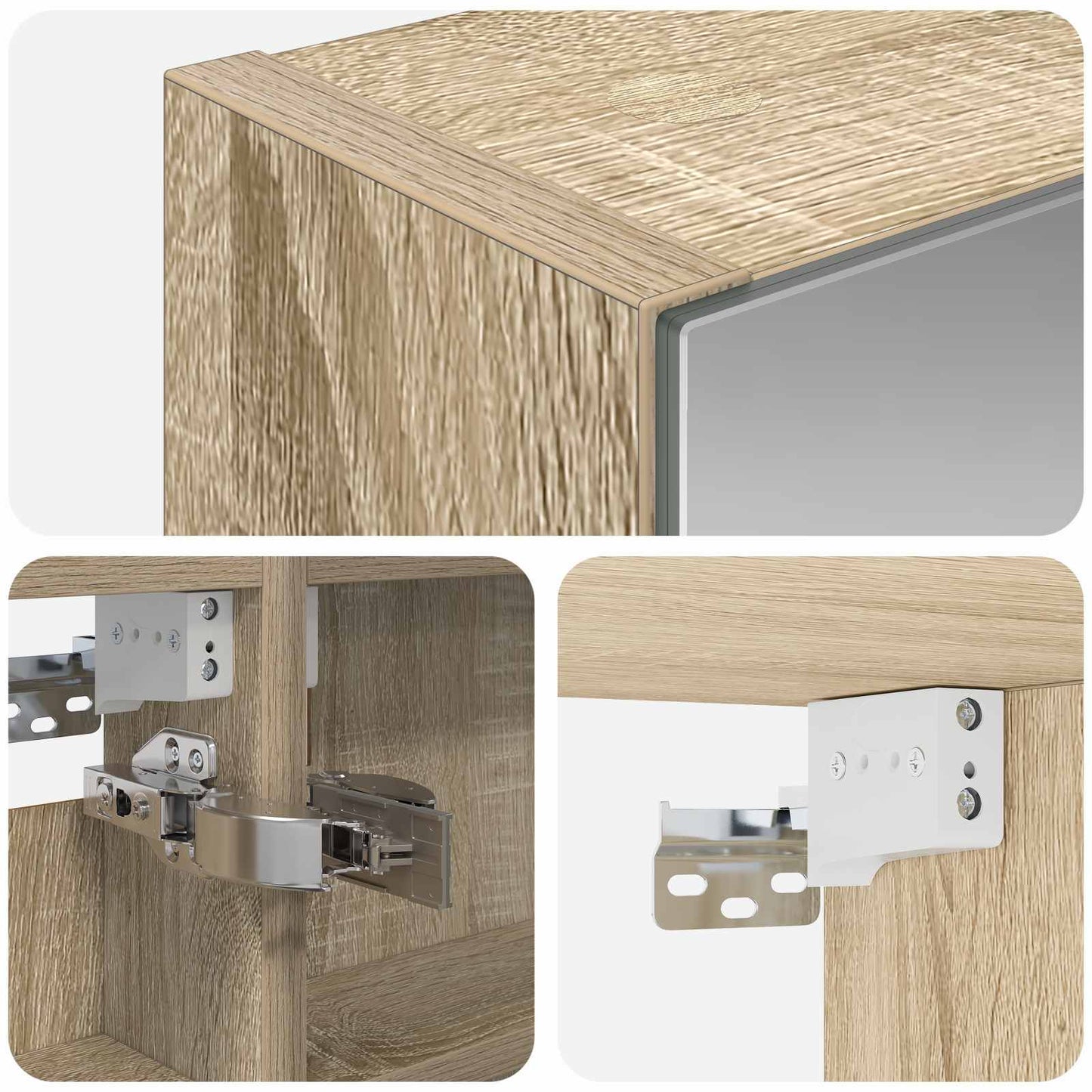 Bathroom Mirror Cabinet Sonoma Oak 40 x 10.5 x 60.5 cm