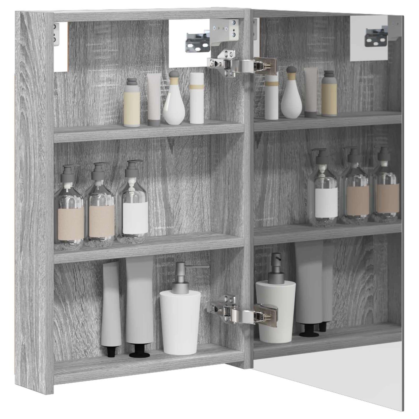 Bathroom Mirror Cabinet Grey Sonoma 40 x 10.5 x 60.5 cm