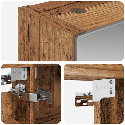 Bathroom Mirror Cabinet with Shelf Old Wood 40 x 10.5 x 60.5 cm