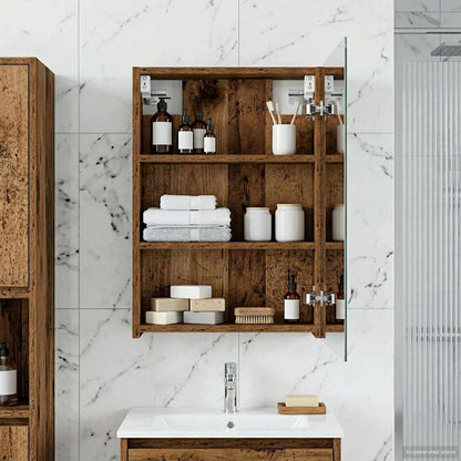 Bathroom Mirror Cabinet with Shelf Old Wood 40 x 10.5 x 60.5 cm