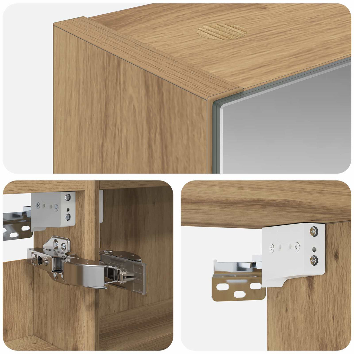 Bathroom Mirror Cabinet Artisan Oak 40 x 10.5 x 60.5 cm