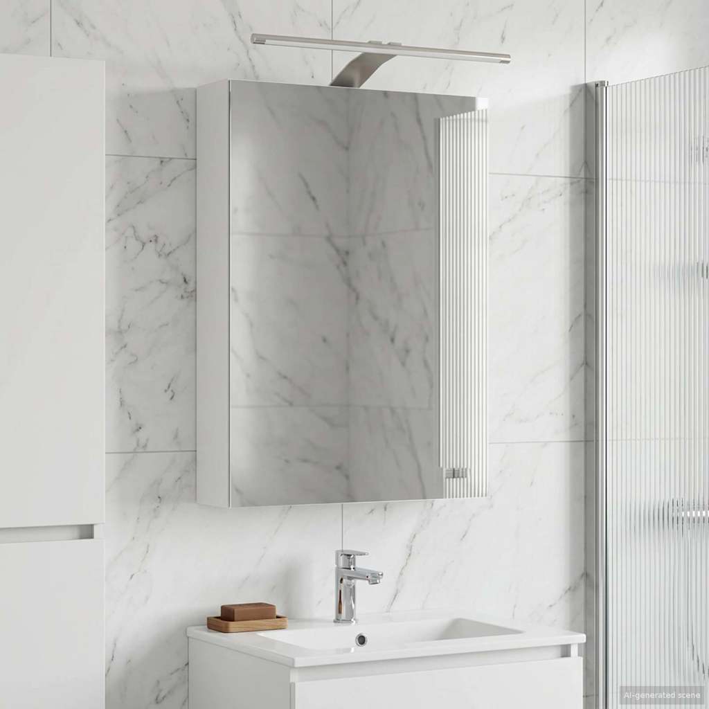 Bathroom Mirror Cabinet with Shelf White 40 x 10.5 x 60.5 cm