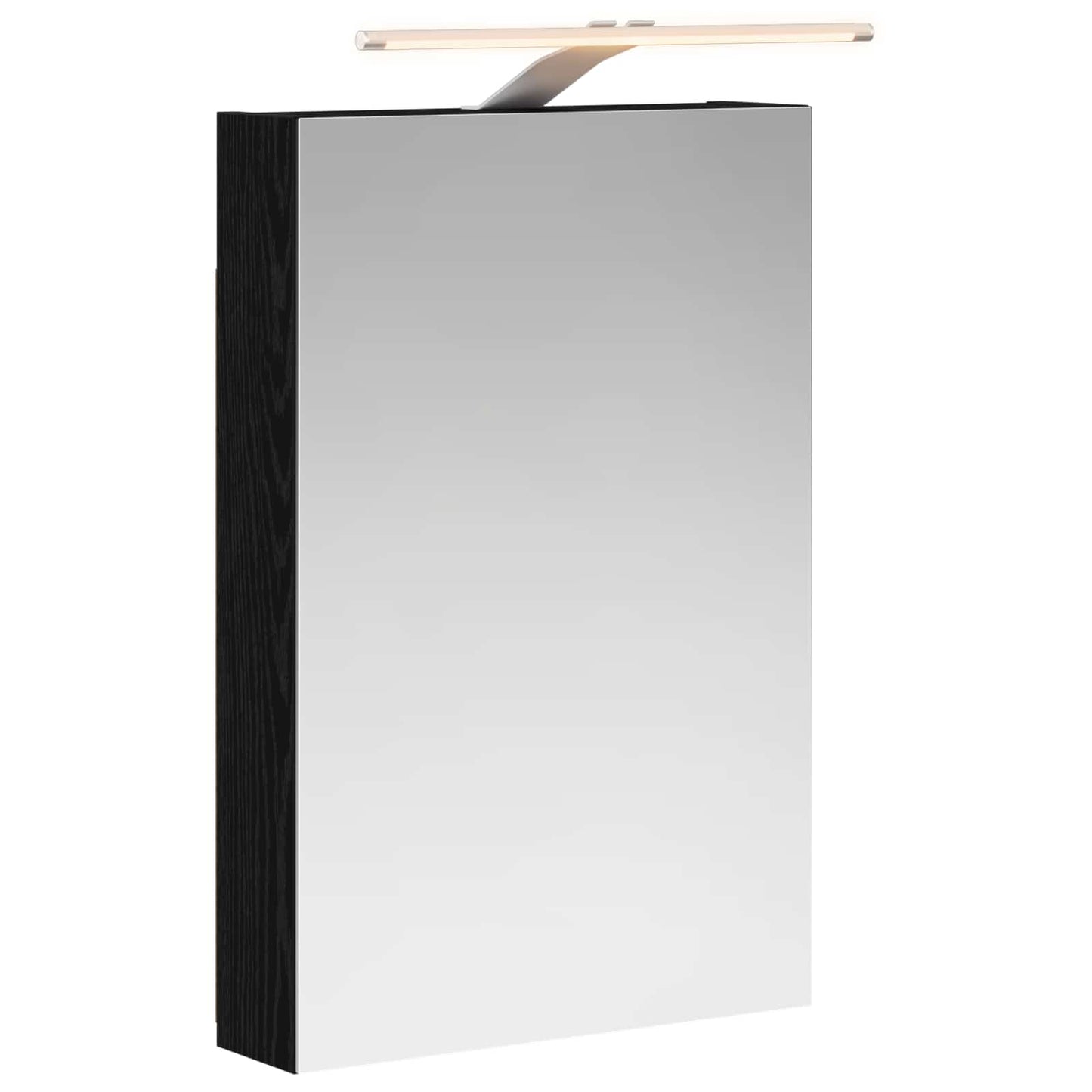 Bathroom Mirror Cabinet with Door Black Oak 40 x 10.5 x 60.5 cm