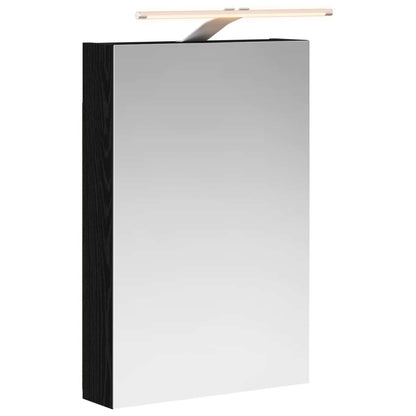 Bathroom Mirror Cabinet with Door Black Oak 40 x 10.5 x 60.5 cm