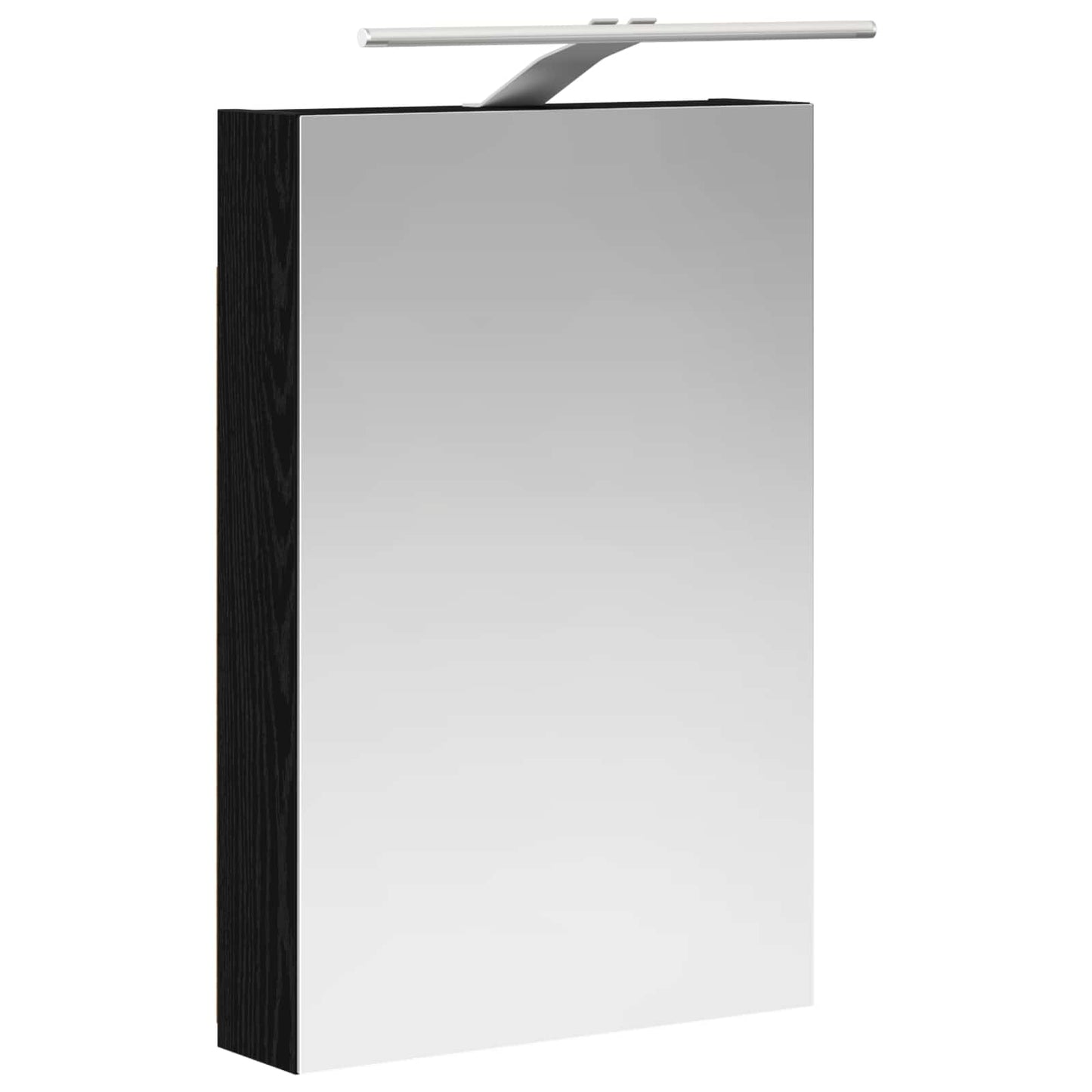 Bathroom Mirror Cabinet with Door Black Oak 40 x 10.5 x 60.5 cm