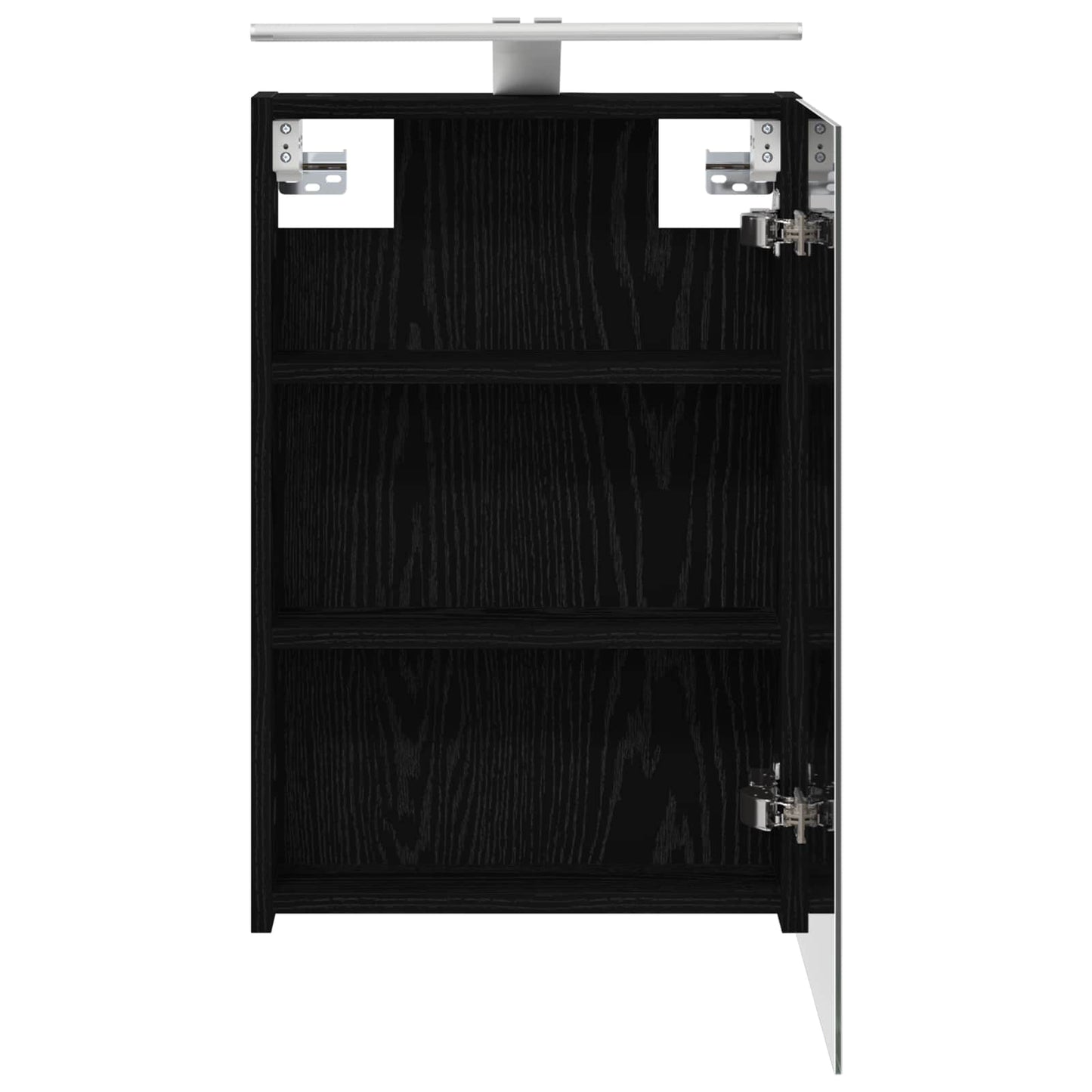 Bathroom Mirror Cabinet with Door Black Oak 40 x 10.5 x 60.5 cm
