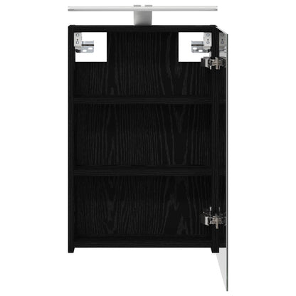 Bathroom Mirror Cabinet with Door Black Oak 40 x 10.5 x 60.5 cm