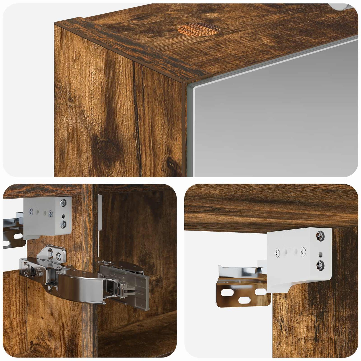 Bathroom Mirror Cabinet Smoked Oak 40 x 10.5 x 60.5 cm