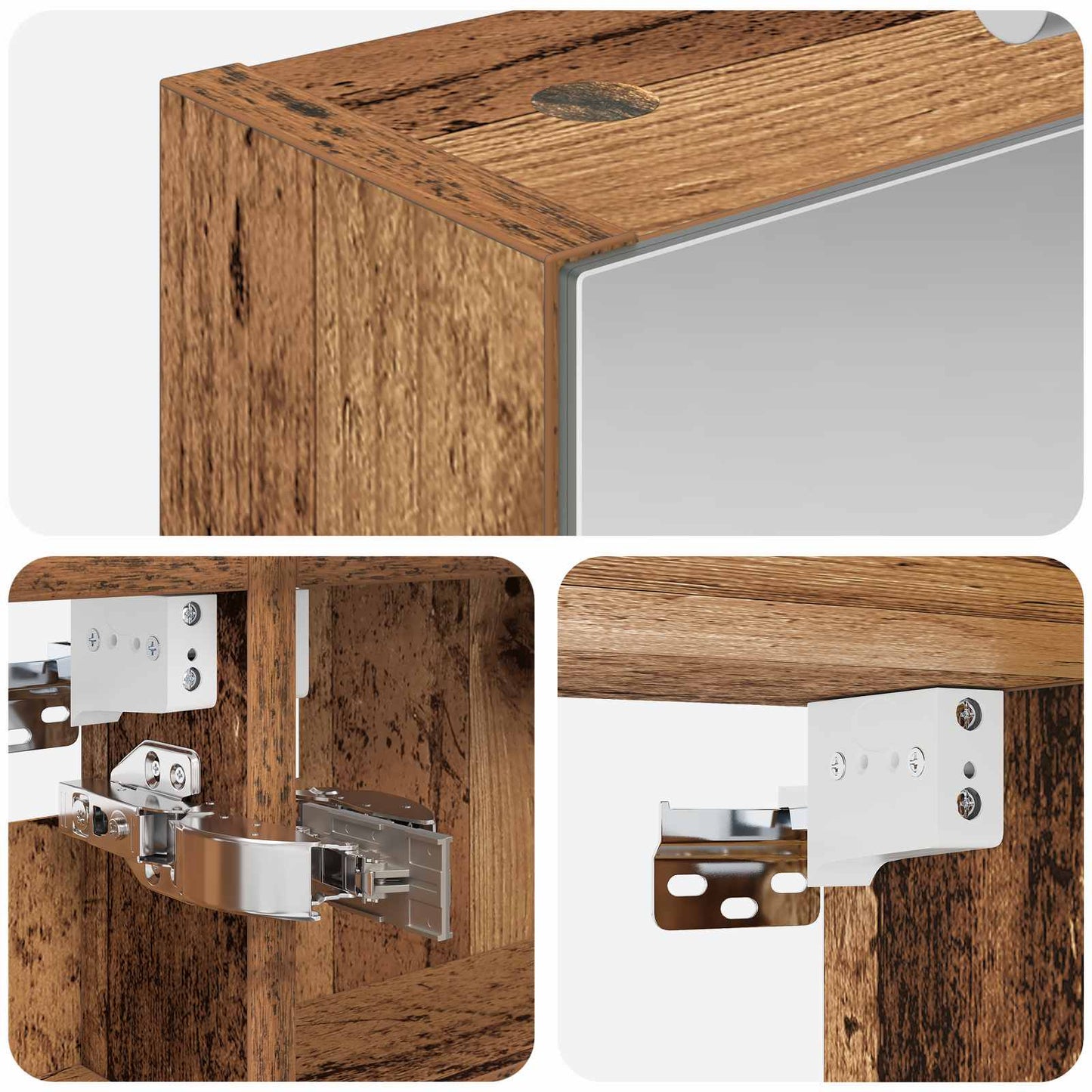Bathroom Mirror Cabinet with Shelf Old Wood 40 x 10.5 x 60.5 cm