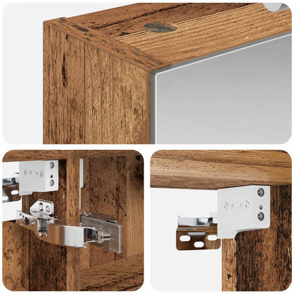 Bathroom Mirror Cabinet with Shelf Old Wood 40 x 10.5 x 60.5 cm