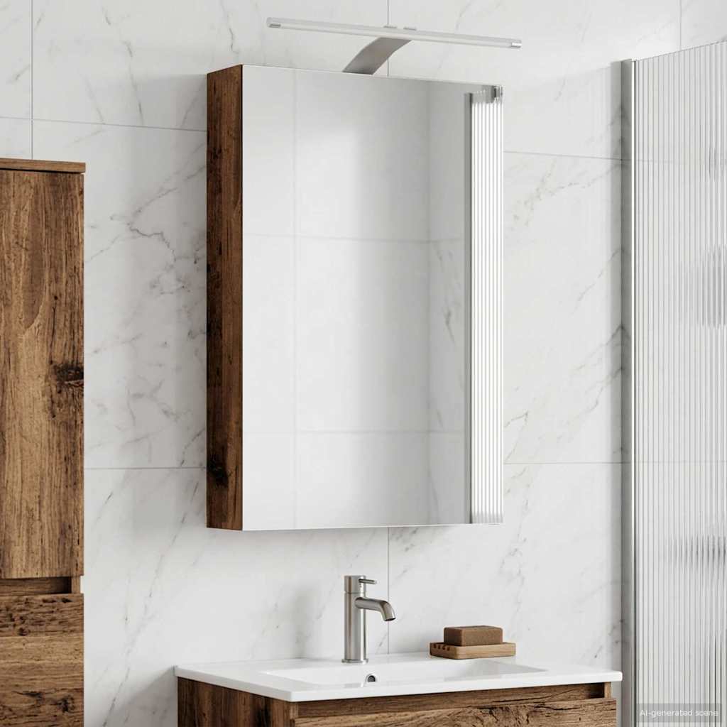 Bathroom Mirror Cabinet with Shelf Old Wood 40 x 10.5 x 60.5 cm