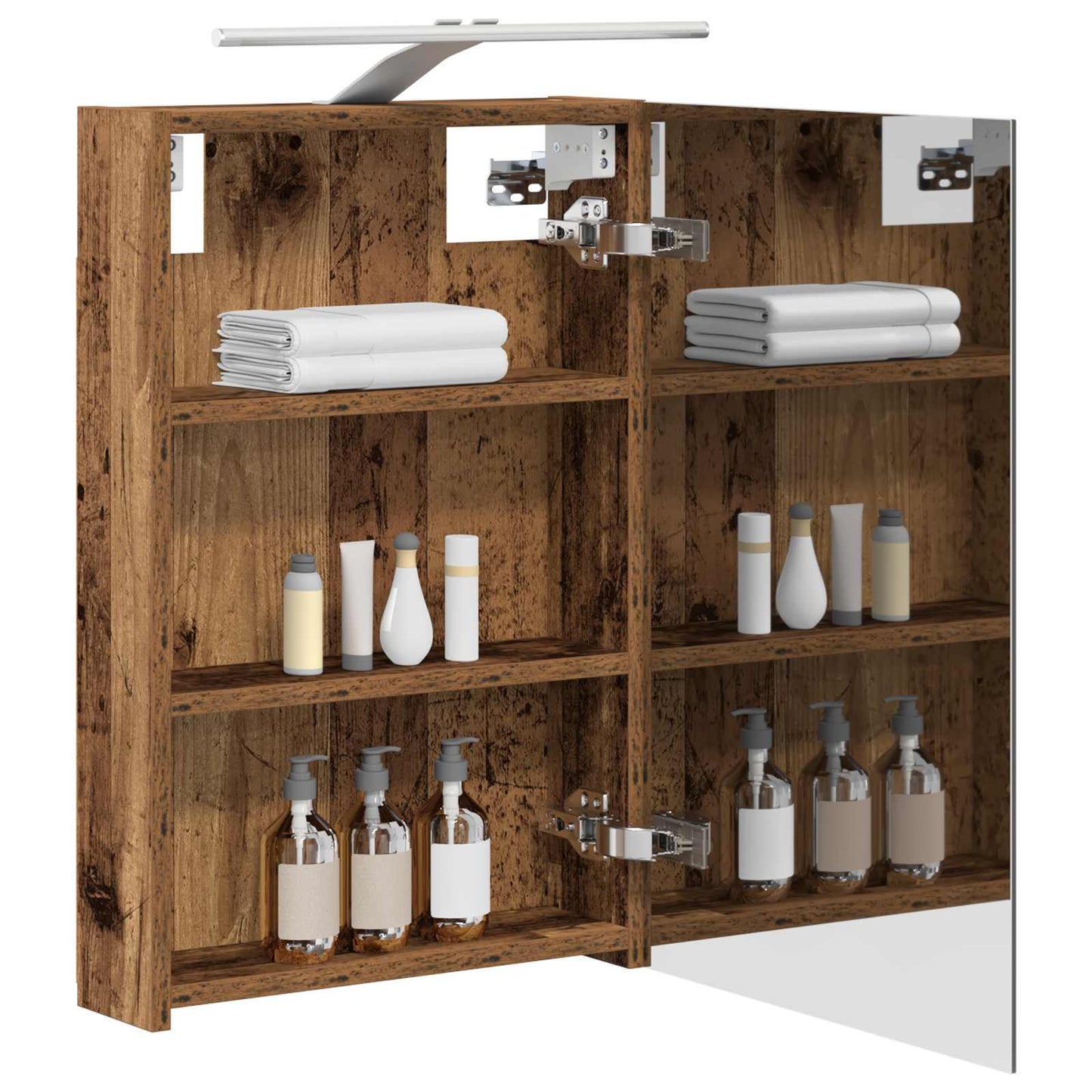Bathroom Mirror Cabinet with Shelf Old Wood 40 x 10.5 x 60.5 cm