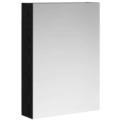 Bathroom Mirror Cabinet with Shelf Black Oak 50 x 14.5 x 70 cm