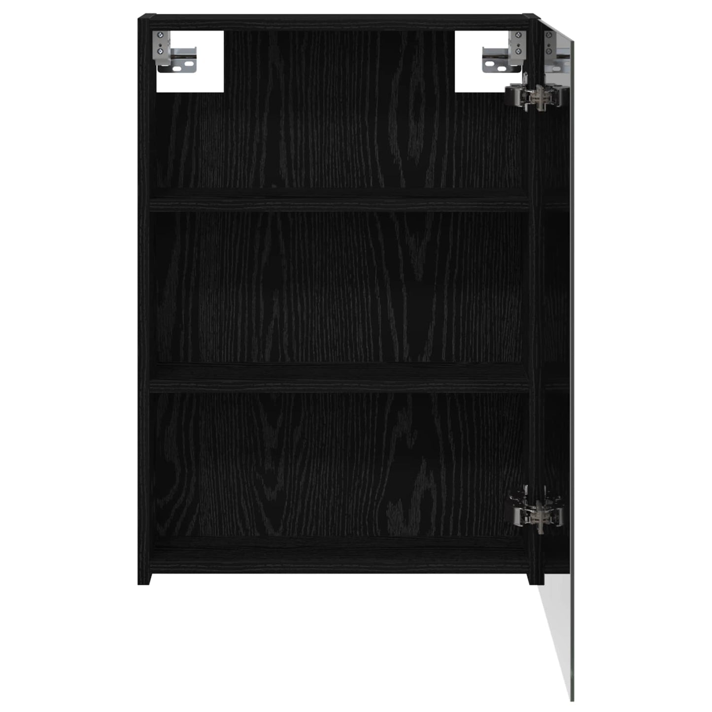 Bathroom Mirror Cabinet with Shelf Black Oak 50 x 14.5 x 70 cm