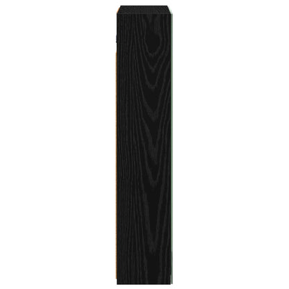 Bathroom Mirror Cabinet with Shelf Black Oak 50 x 14.5 x 70 cm