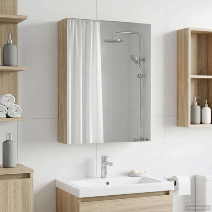 Bathroom Mirror Cabinet with Shelf Sonoma Oak 50 x 14.5 x 70 cm