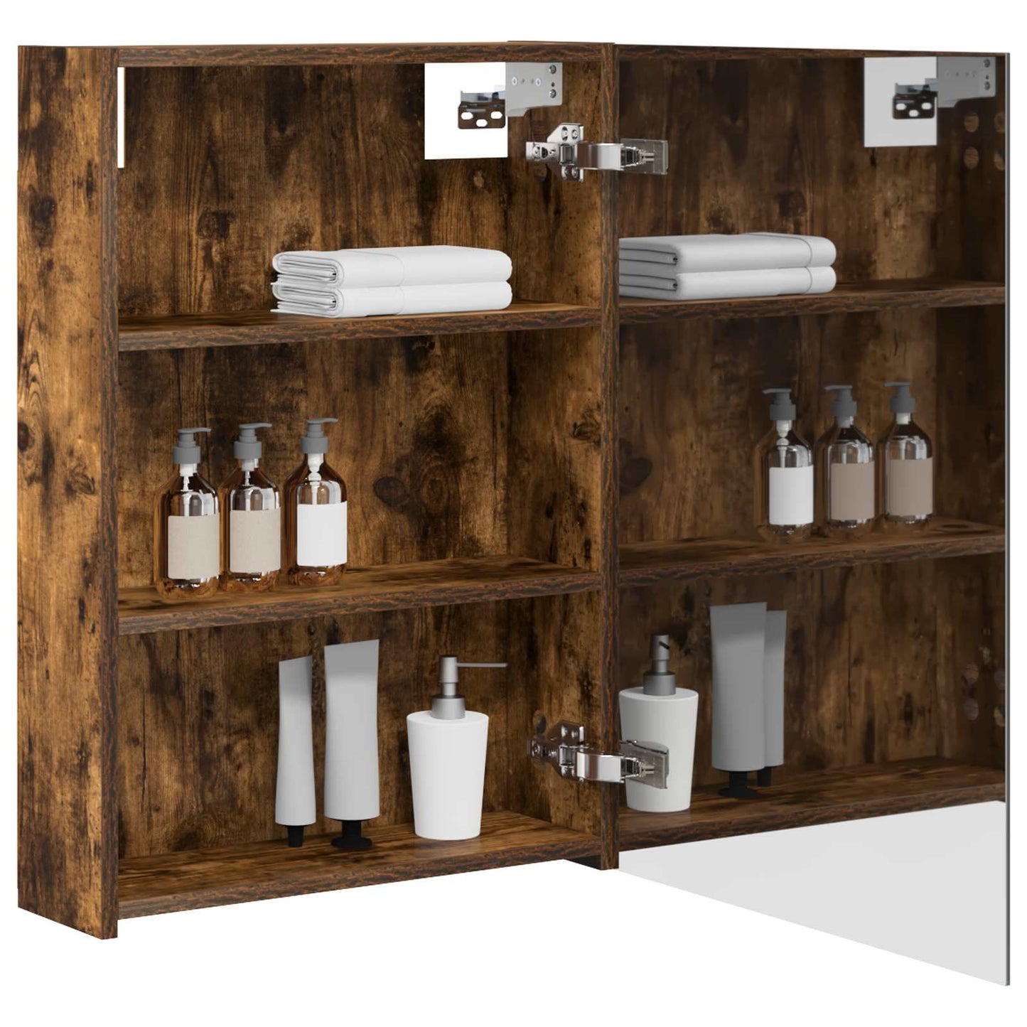 Bathroom Mirror Cabinet with Shelf Smoked Oak 50 x 14.5 x 70 cm
