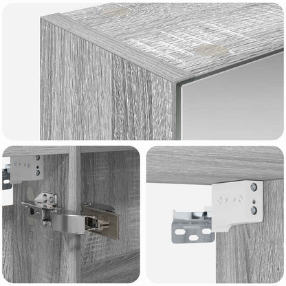 Bathroom Mirror Cabinet with Door Grey Sonoma 50 x 14.5 x 70 cm