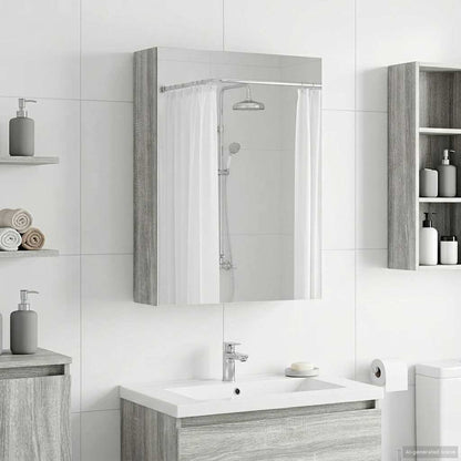 Bathroom Mirror Cabinet with Door Grey Sonoma 50 x 14.5 x 70 cm