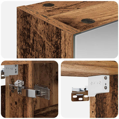 Bathroom Mirror Cabinet with Shelf Old Wood 50 x 14.5 x 70 cm
