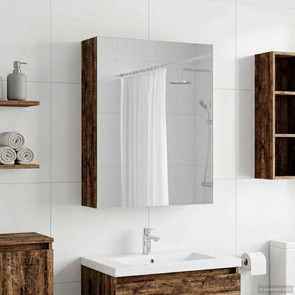 Bathroom Mirror Cabinet with Shelf Old Wood 50 x 14.5 x 70 cm