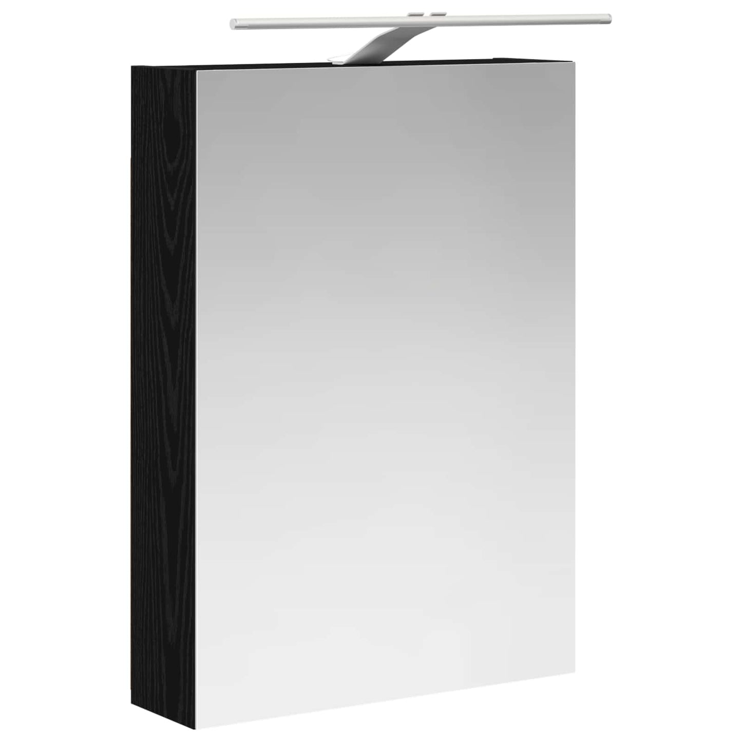 Bathroom Mirror Cabinet with Shelf Black Oak 50 x 14.5 x 70 cm