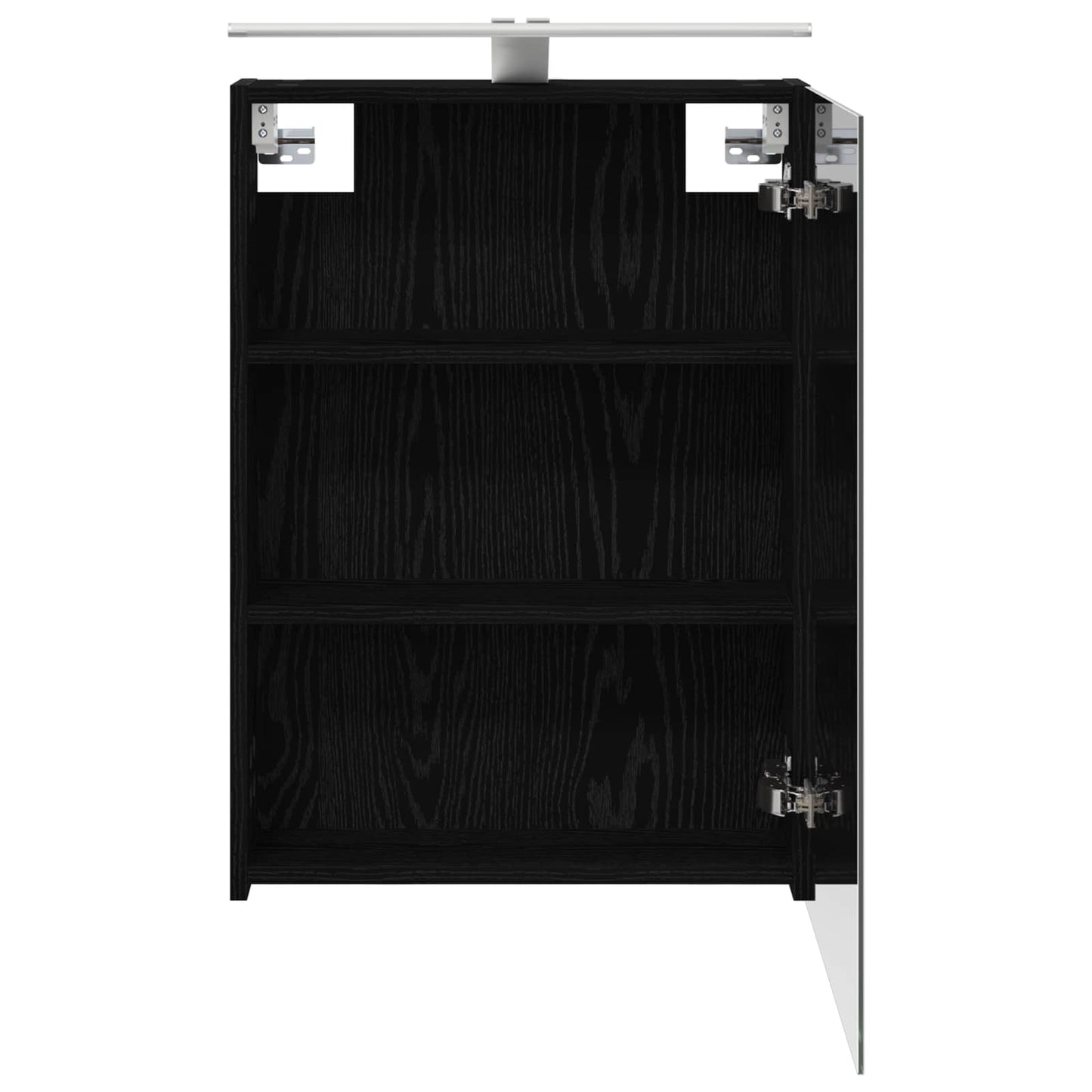 Bathroom Mirror Cabinet with Shelf Black Oak 50 x 14.5 x 70 cm