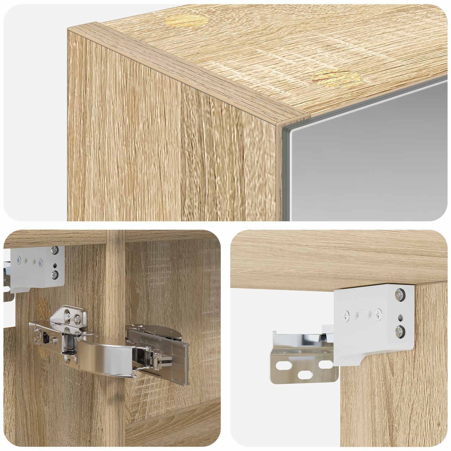 Bathroom Mirror Cabinet with Shelf Sonoma Oak 50 x 14.5 x 70 cm