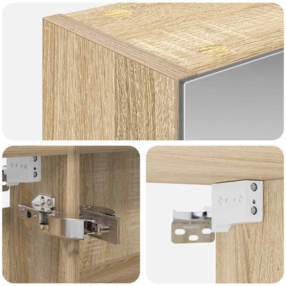 Bathroom Mirror Cabinet with Shelf Sonoma Oak 50 x 14.5 x 70 cm