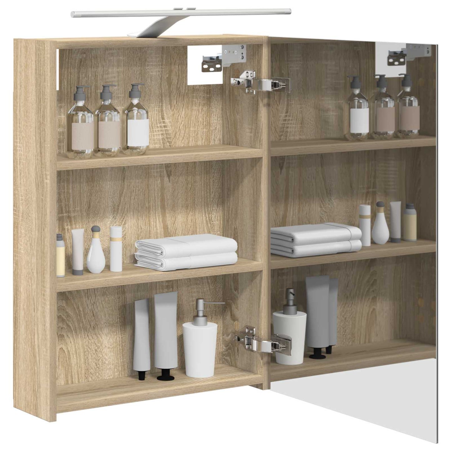 Bathroom Mirror Cabinet with Shelf Sonoma Oak 50 x 14.5 x 70 cm