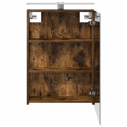 Bathroom Mirror Cabinet with Shelf Smoked Oak 50 x 14.5 x 70 cm