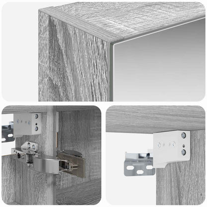 Bathroom Mirror Cabinet with Door Grey Sonoma 50 x 14.5 x 70 cm