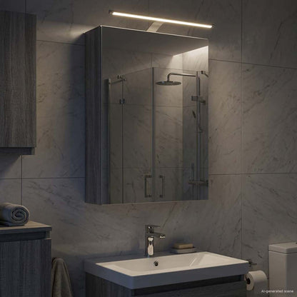 Bathroom Mirror Cabinet with Door Grey Sonoma 50 x 14.5 x 70 cm