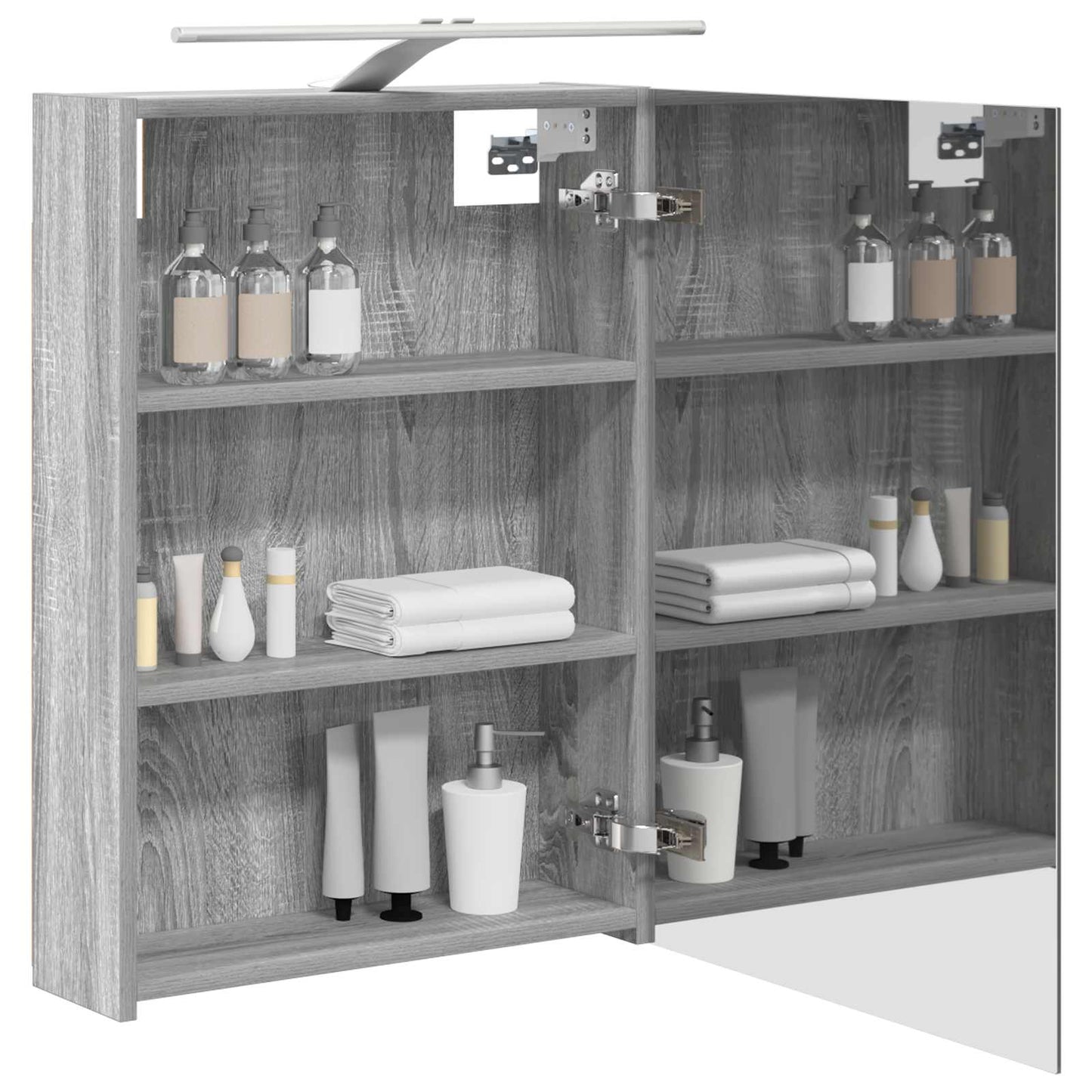 Bathroom Mirror Cabinet with Door Grey Sonoma 50 x 14.5 x 70 cm