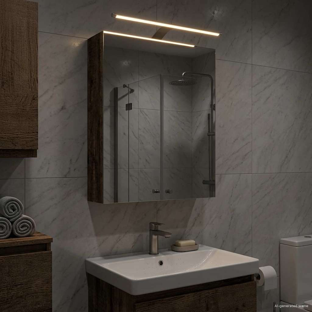 Bathroom Mirror Cabinet with Shelf Old Wood 50 x 14.5 x 70 cm