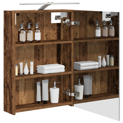 Bathroom Mirror Cabinet with Shelf Old Wood 50 x 14.5 x 70 cm