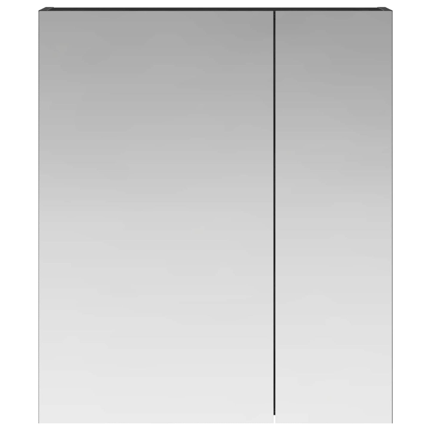 Bathroom Mirror Cabinet with Shelf Black Oak 60 x 14.5 x 70 cm