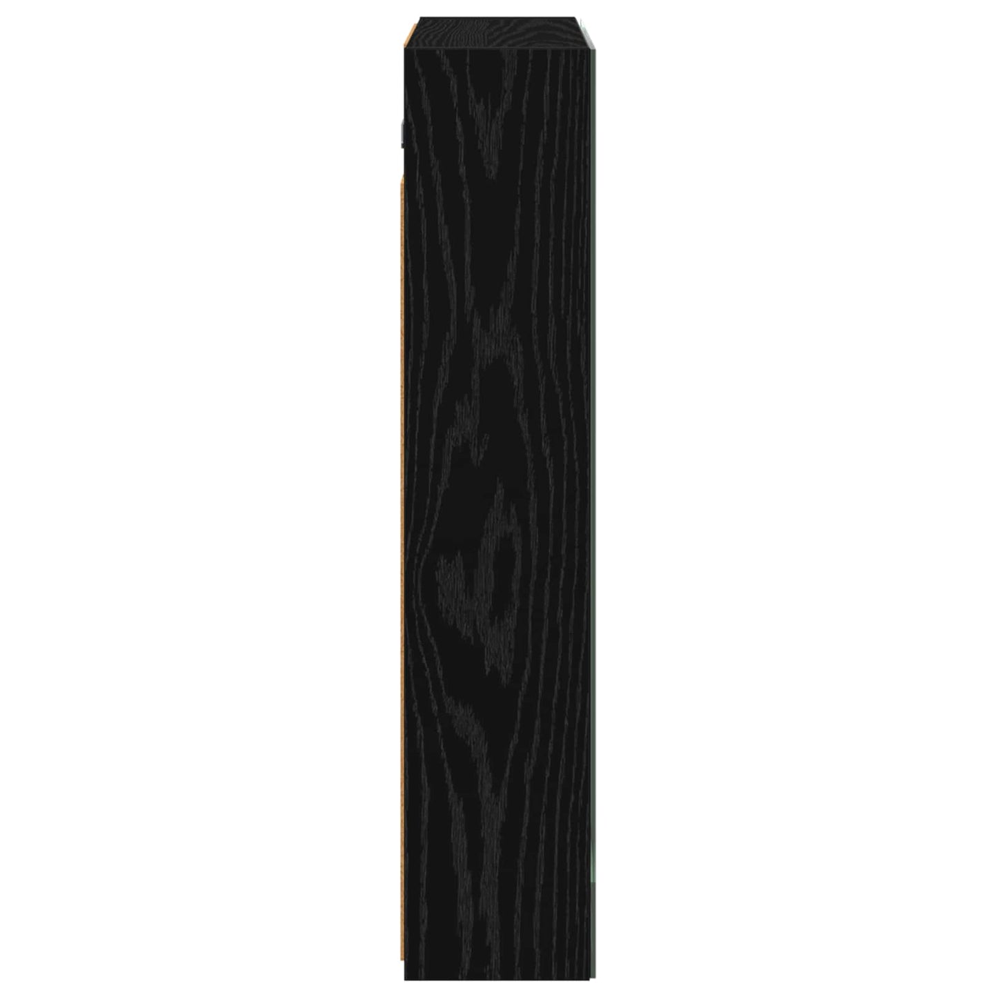 Bathroom Mirror Cabinet with Shelf Black Oak 60 x 14.5 x 70 cm