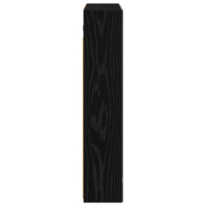 Bathroom Mirror Cabinet with Shelf Black Oak 60 x 14.5 x 70 cm