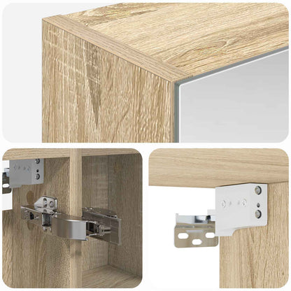 Bathroom Mirror Cabinet with Shelf Sonoma Oak 60 x 14.5 x 70 cm